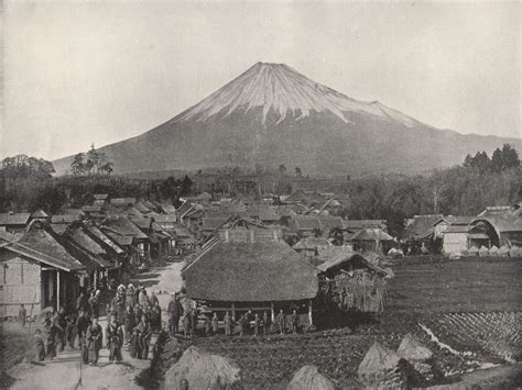 Fujiyama The Sacred Mountain From Jedzumi Village Japan 1895 Old Print