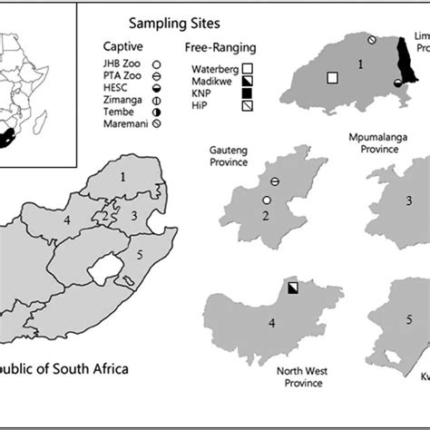 Sampling Sites From Which African Wild Dog Awd Faecal Samples Were
