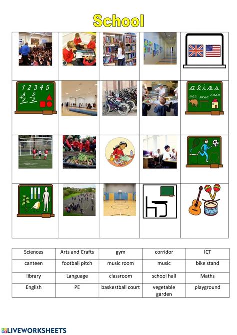 School Vocabulary Interactive Worksheet Vocabulary Classroom
