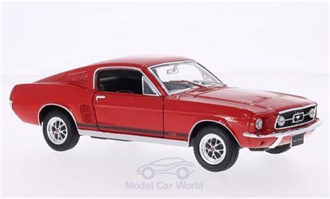 Coche Miniatura Ford Mustang GT 1 24 Welly Fastback Rojo 1967 Coches