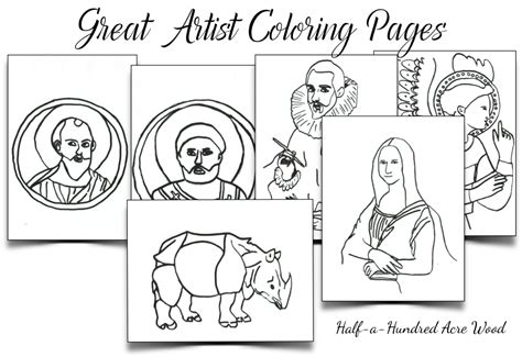 Diego rivera coloring pages are a fun way for kids of all ages to develop creativity, focus, motor skills and color recognition. Great Artist Coloring Pages - Half a Hundred Acre Wood
