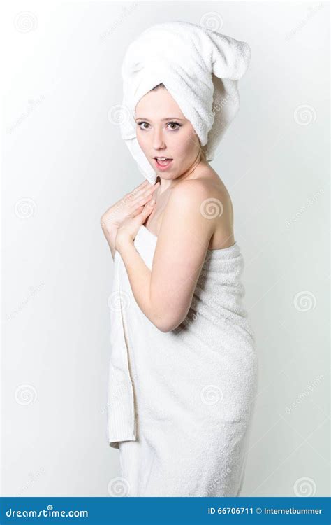 Towel Wrap Surprised Stock Image Image Of Female Shot 66706711