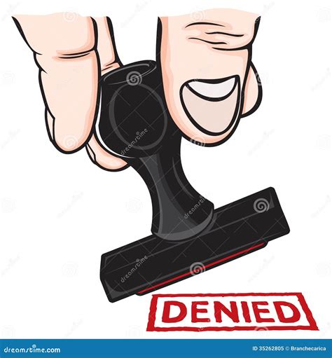 Hand And Stamp Denied Stock Vector Illustration Of Printout 35262805