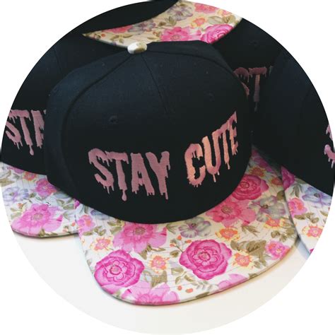 Stay Cute Pink Floral Snapback From Tokyo Hardcore On Storenvy