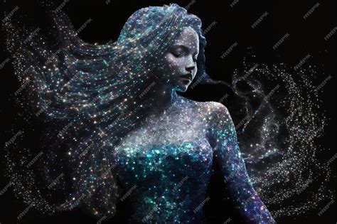 Premium Photo Galaxy Mermaid Constellation With Sequins As Stars