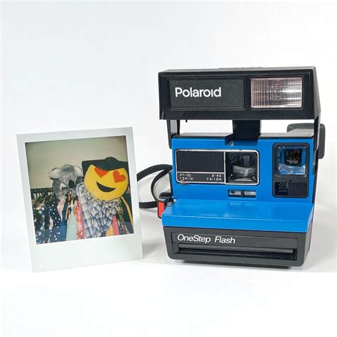 Blue Polaroid Sun Onestep Flash With Closeup Lens Refreshed And Ready