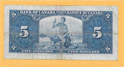 1937 Bank Of Canada 5 Dollar Bill Sc8327930 Circulated Ebay
