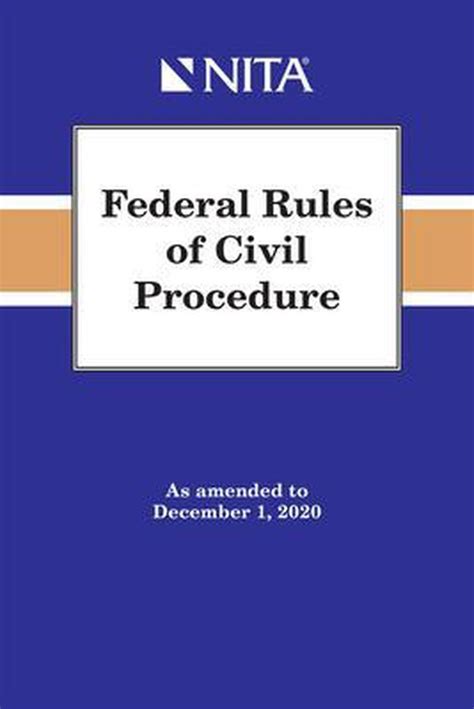 Federal Rules Of Civil Procedure 9781601568588 Nita Boeken