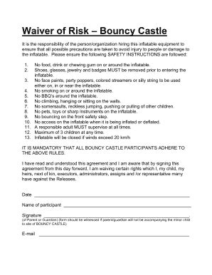 Printable Bounce House Waiver Form Fill Out And Sign Printable Pdf