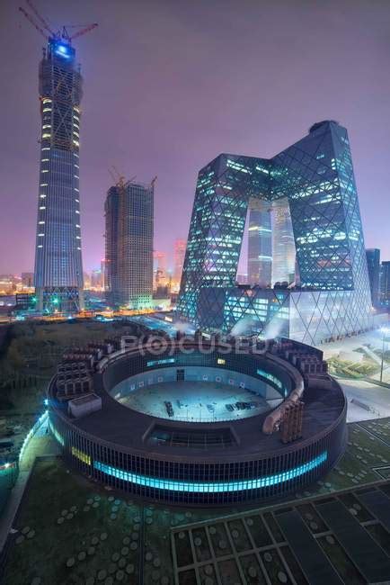 City Night Scene In Beijing Aerial View — Prosperity China Stock