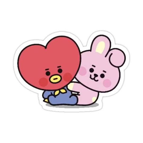 Bt21 Babies Tata And Cooky Bts Sticker By Rmint99 In 2021 Cute