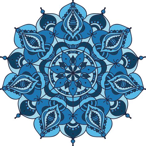 Lotus Blue Mandala Flower Wall Decor Tenstickers