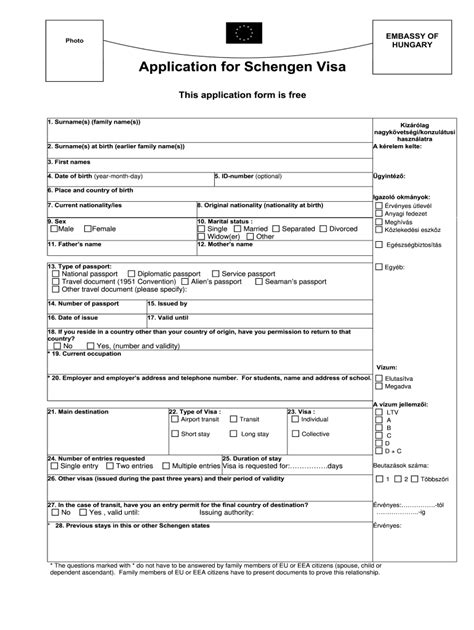 Visa Application Example Fill Online Printable Fillable Blank