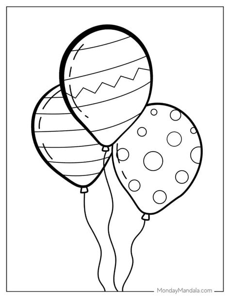 Happy Birthday Balloon Coloring Page