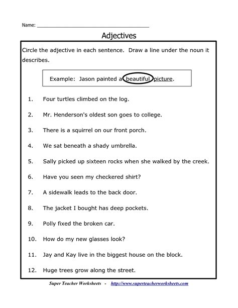 The soldiers fought in a brave manner (bravely). 15 Best Images of Nouns And Adjectives Worksheets ...