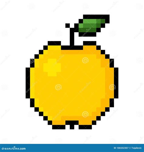 Apple Pixel Art Pixelated Fruit 8 Bit Vector Illustration