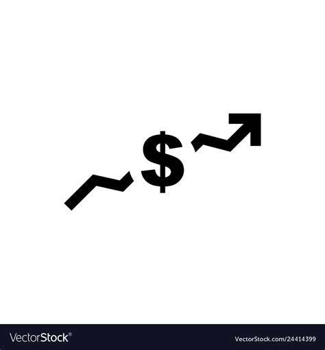 Dollar Arrow Indicates A Price Increase Icon Vector Image