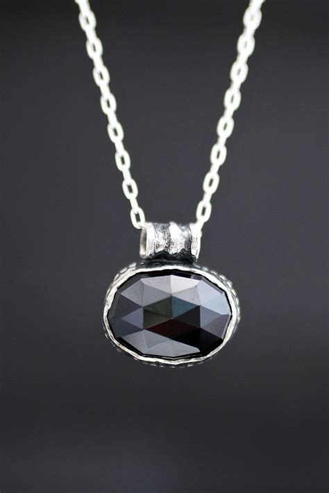 onyx amulet silver necklace miche mcclendon