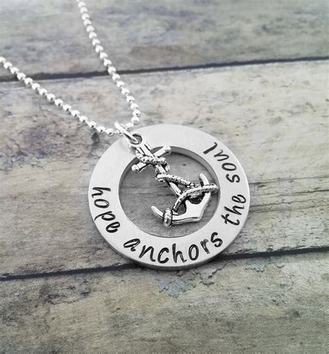 Hope Anchors The Soul Necklace Personalized Hand Stamped Jewelry