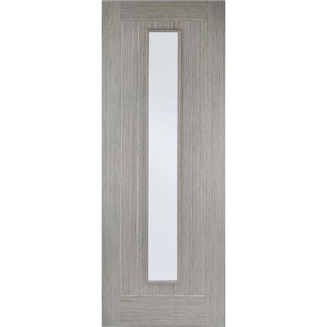 Lpd Internal Light Grey Somerset Prefinished 1l Clear Glazed Door