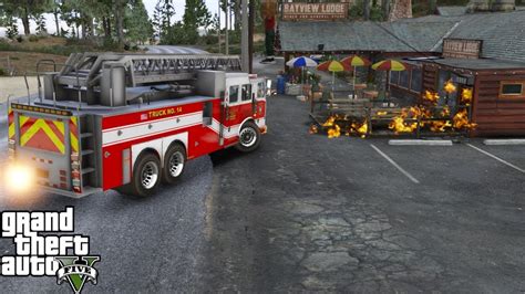 Gta 5 Play As A Firefighter Mod Day 32 Bcfd Ladder Truck Responds To A