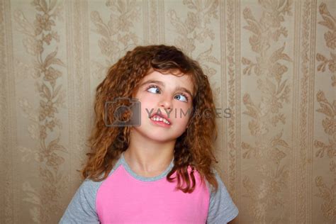 funny girl face ugly expression cross eyed squinting by lunamarina vectors and illustrations with