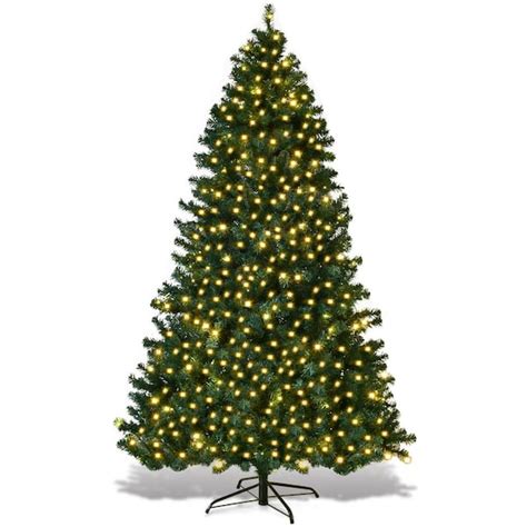 Costway 7 Ft Pre Lit Pvc Hinged Artificial Christmas Tree With 300 Led