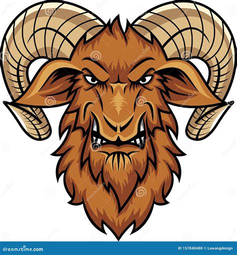 Head Goat Mascot Cartoon Stock Vector Illustration Of Love 157840488