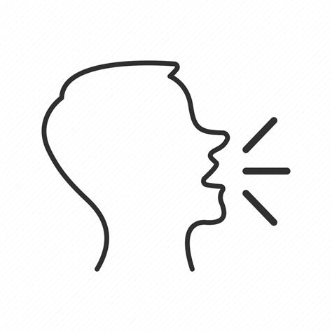 Conversation Head Man Speaking Talking Words Emoji Icon