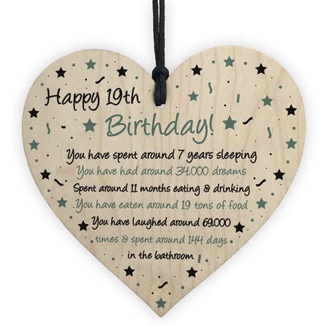 Funny 19th Birthday T For Daughter Son Wood Heart Card