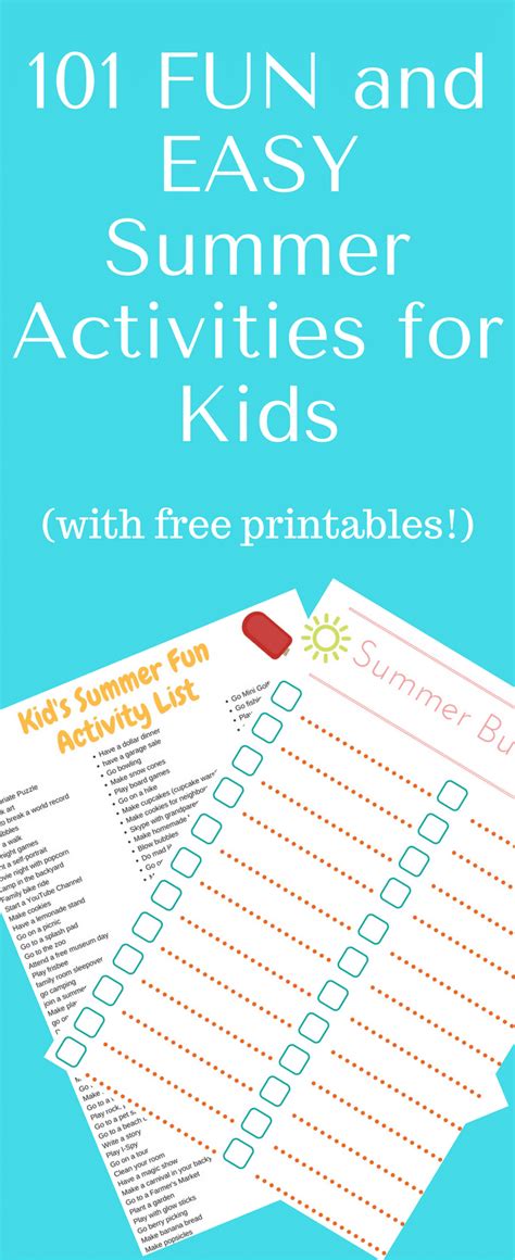 Kids also never seem to get tired of this thing. 101 Easy Summer Activities for Kids