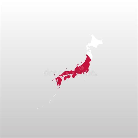 Japan Nationale Vlag Op Landkaart Silhouette Vector Illustratie