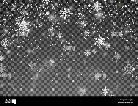 Snowfall Template Christmas Snow Falling Snowflakes On Transparent