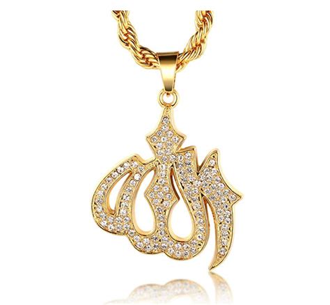 Allah Chain Muslim Allah Pendant Silver Necklace Islamic Jewelry Gold