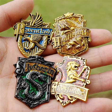 Hp Hogwarts Gryffindor Slytherin Hufflepuff Ravenclaw Symbol Metal