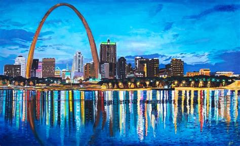 St Louis Skyline Saint Louis Arch Skyline City Art