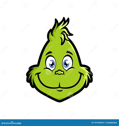 Grinch Emoji Slightly Smiling Face Sticker Stock Vector Illustration