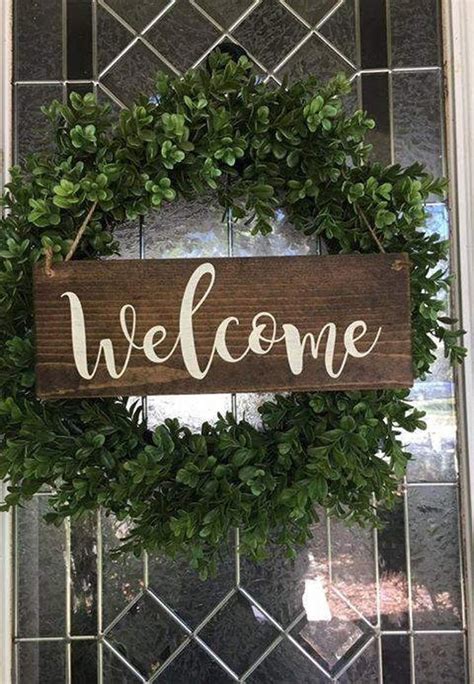 Hanging Welcome Sign Front Door Decor Wooden Welcome Porch Etsy