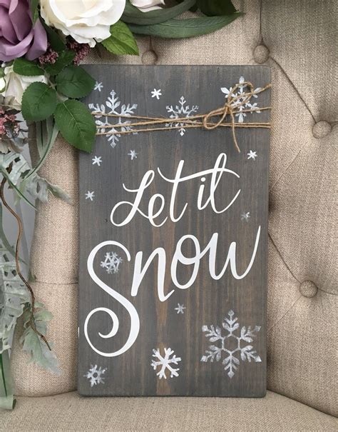 Let It Snow Sign Home Decorations Holiday Decorations Etsy Christmas