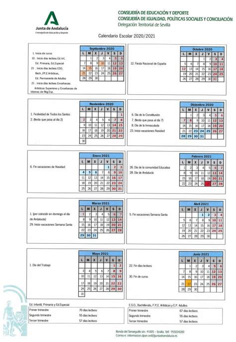 Calendario Escolar 2020 2021 En Andalucía 🗓️👨‍🎓 🏕️☀️