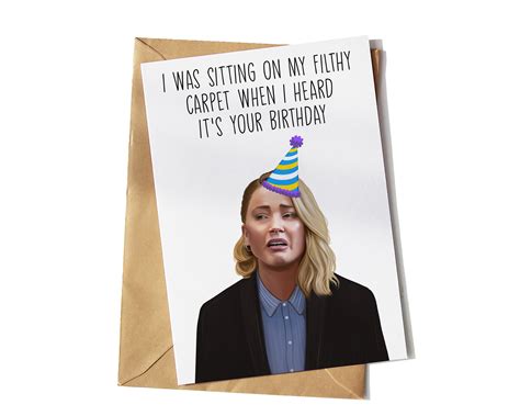 Amber Heard Johnny Depp Birthday Card Funny Greeting Card Etsy Ireland