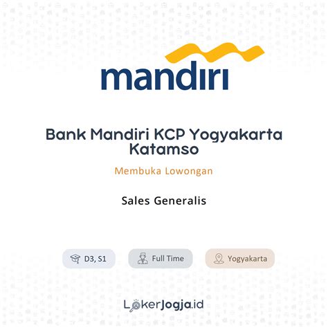 Lowongan Kerja Sales Generalis Di Pt Bank Mandiri Persero Tbk