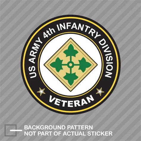 4th Infantry Division Veteran Sticker Decal Vinyl Fort Carson Colorado