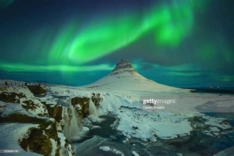 Mount Kirkjufell Icelandiceland Landscape Cold Panorama At Night High