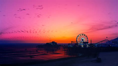 Download 2560x1440 Wallpaper Ferris Wheel Sunset Gta 5