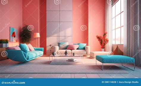 Contemporary Interior Design Background Modern Living Room Stock