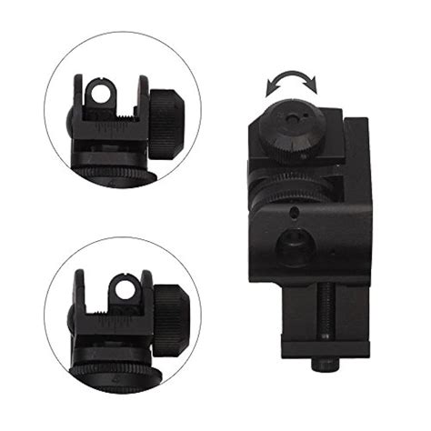 Ar Tactical Flip Up Iron Sights Set 2 Steel Front Plus Rear Sight 15