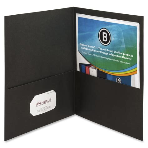 Business Source Black Two Pocket Folders