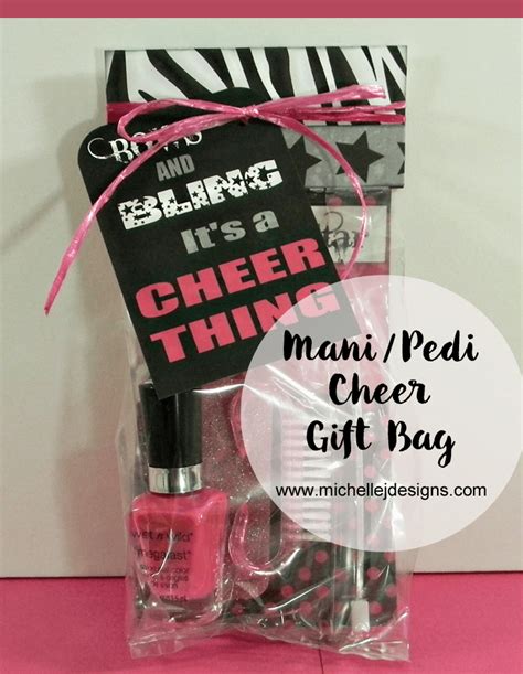 Be inspired and try out new things. Mani-Pedi Cheer Gift Bag | Michelle James Designs