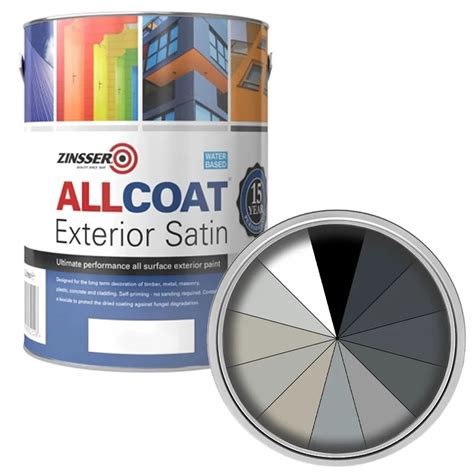 Grey Zinsser Allcoat Exterior Satin Water Based Rawlins Paints